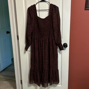 Maroon Cheetah Dress